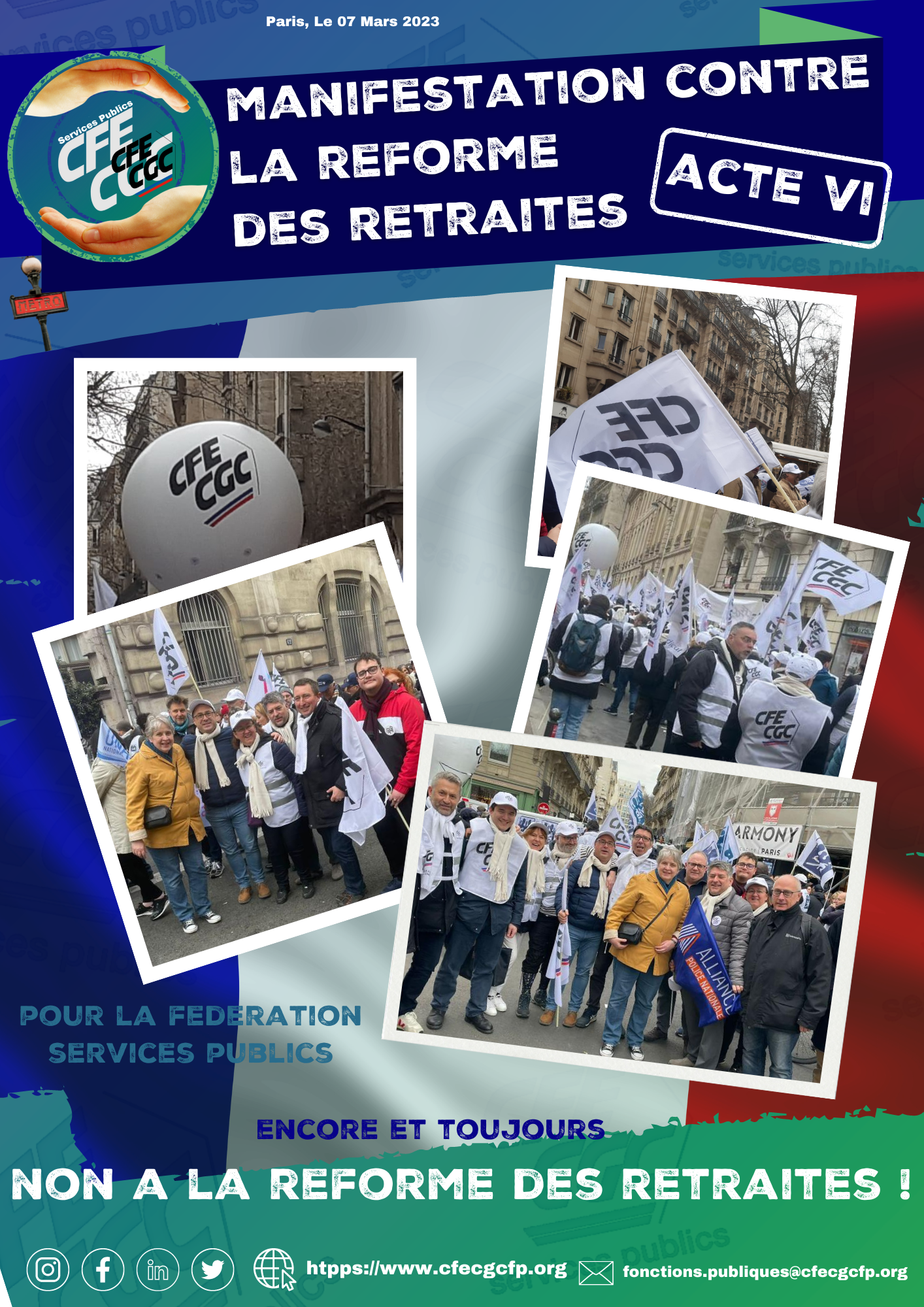 Acte VI manifestation contre la réforme des retraites