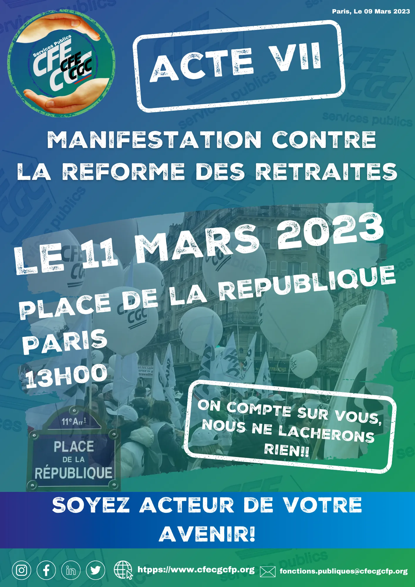 ACTE 7 Place de la République Paris 11 03 23 13h00
