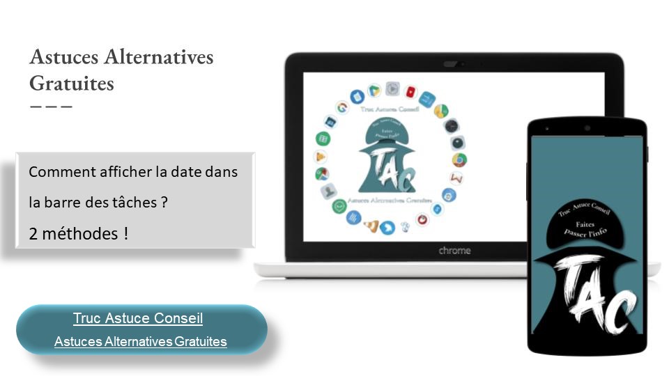Afficher la date dans la barre de tâches sur pc