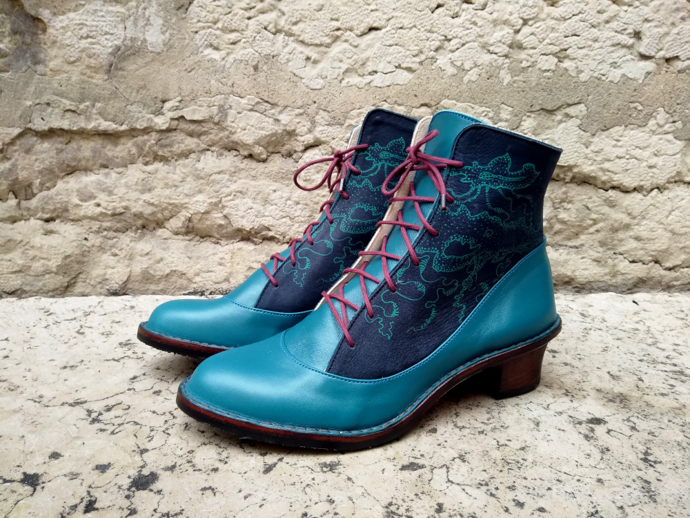 Anna bauer bottines bleu petrole