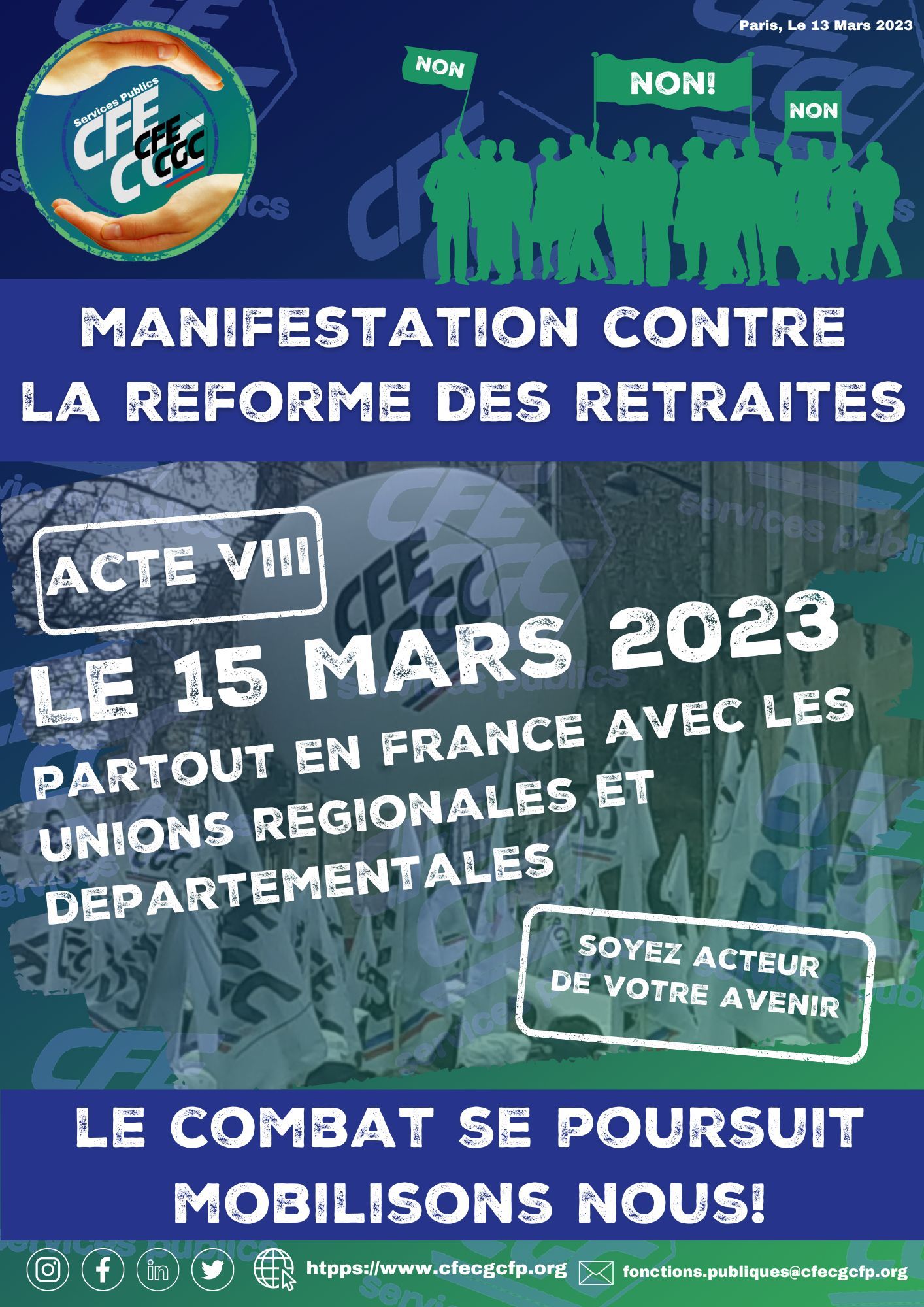 mobilisation partout en France contre la réforme des retraites 15 03 23