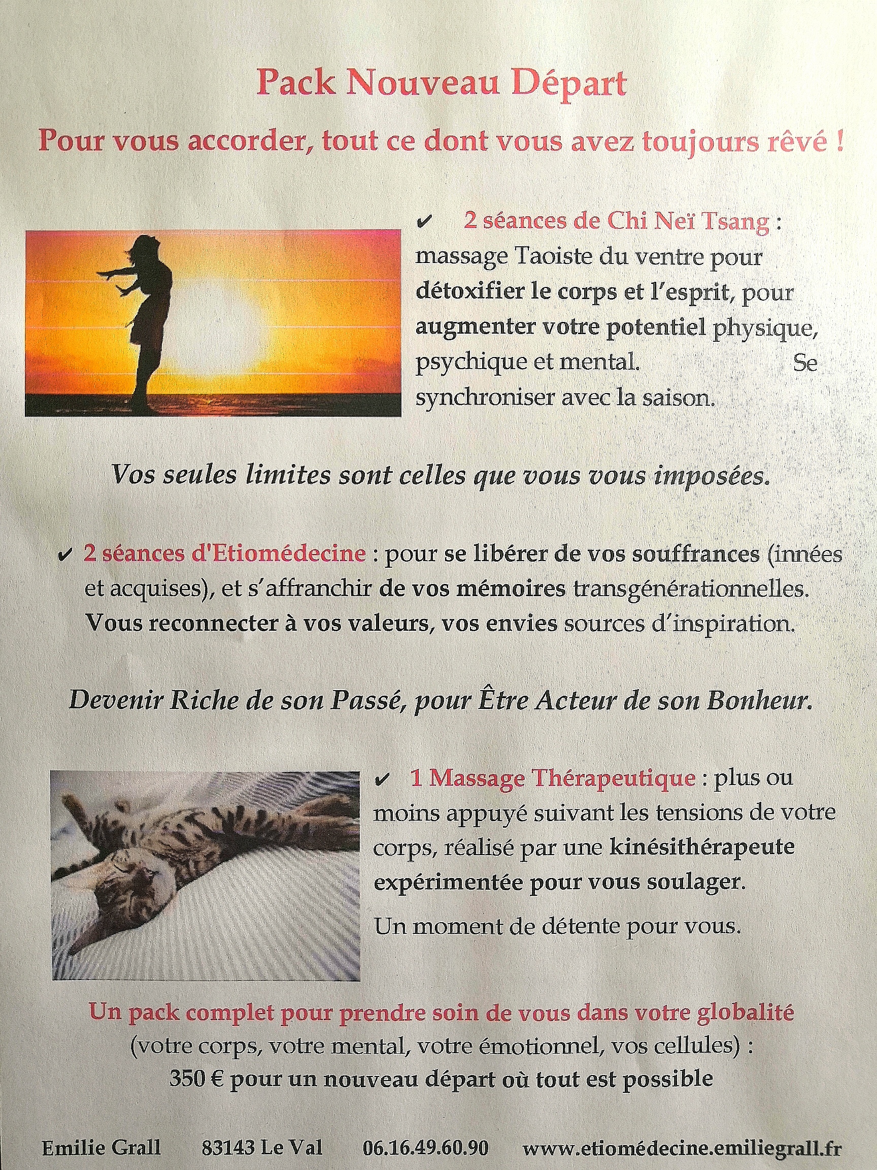 pack nouveau départ : complet pour repartir du bon pied en prenant soin de son corps, de son esprit et de son coeur.