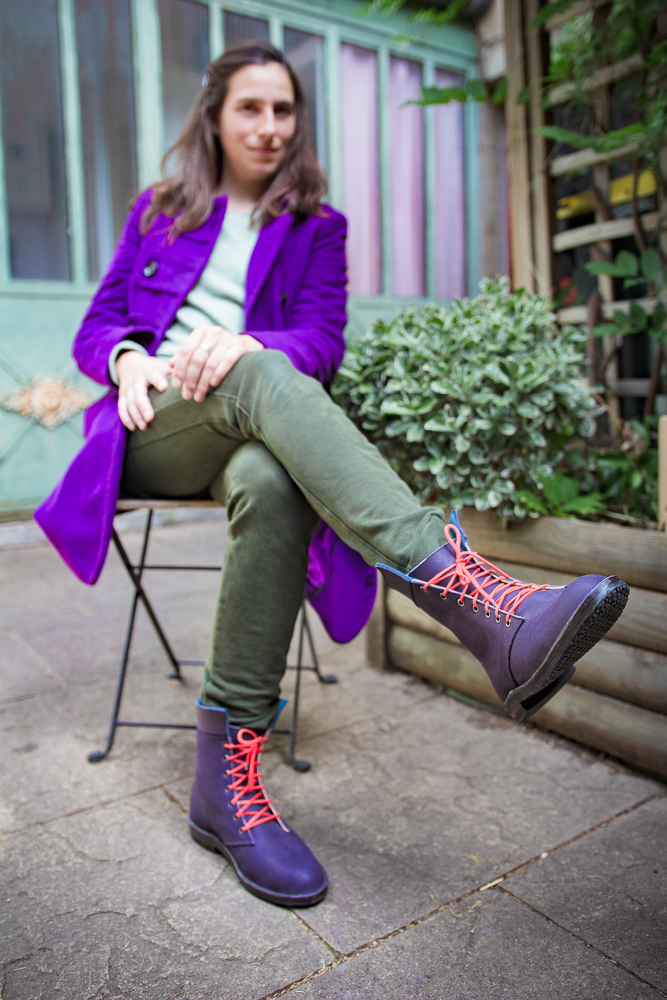 Anna bauer chaussures violet lyon lacet
