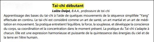 UTA Antenne de Granby Spetembre 2023 Tai-Chi débutant avec Lolita

405 rue York, Granby 