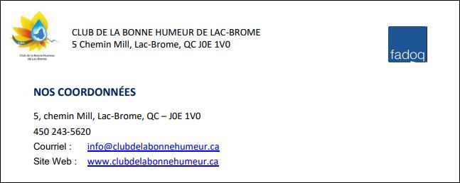 FADOQ LAC BROME Club de la bonne humeur
Printemps 2023 Nouveau Qi gong santé la danse des 12 méridiens "Mawangdui Daoyin SHU"
Mercredis 10h30 à midi
19 avril au 14 juin