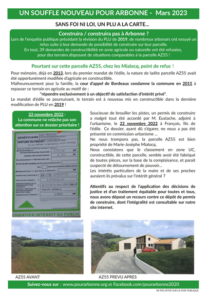 Tract Mars 23 - PLU à la carte