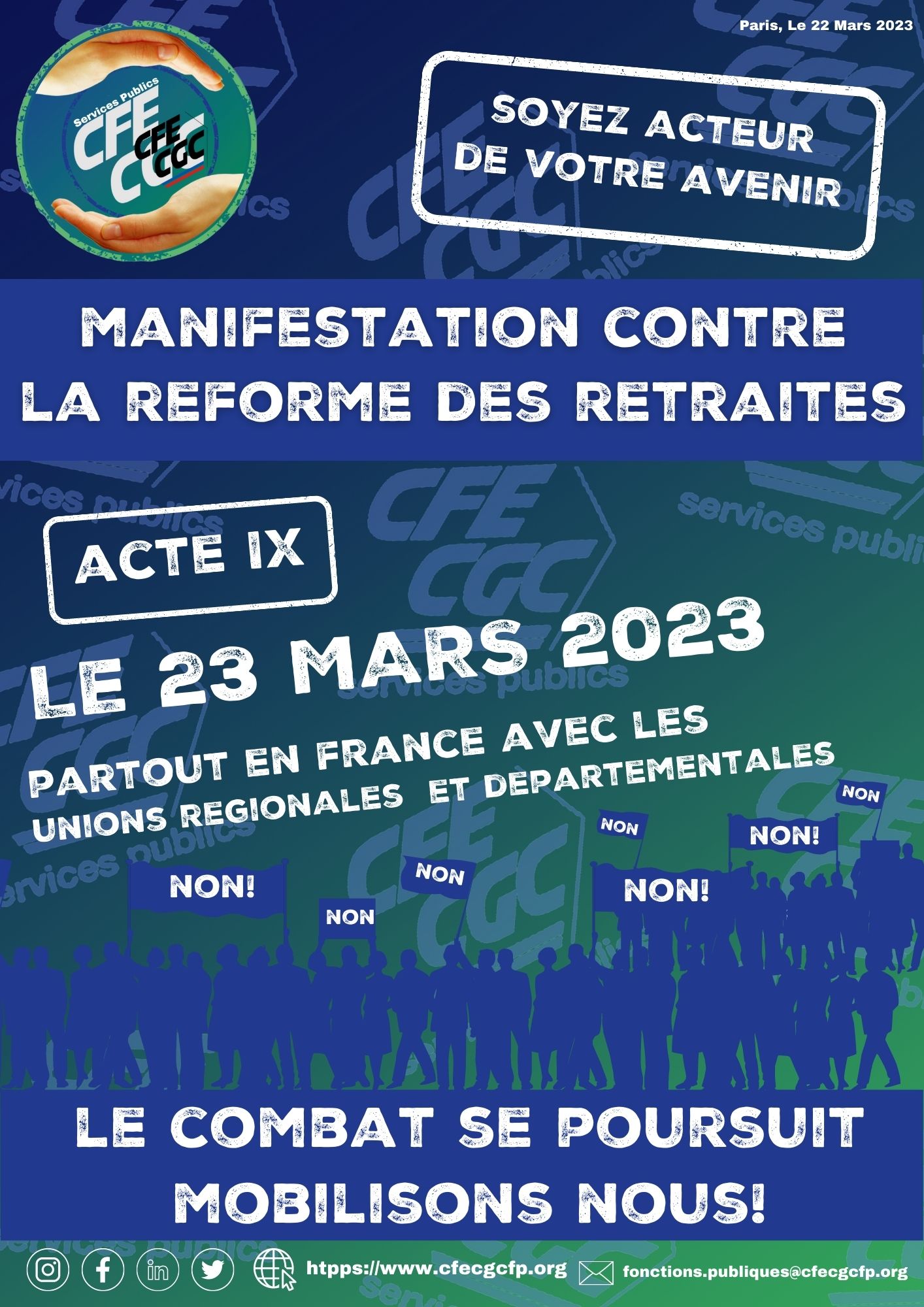 ACTE 9 CONTRE LA REFORME DES RETRAITES PARTOUT EN FRANCE