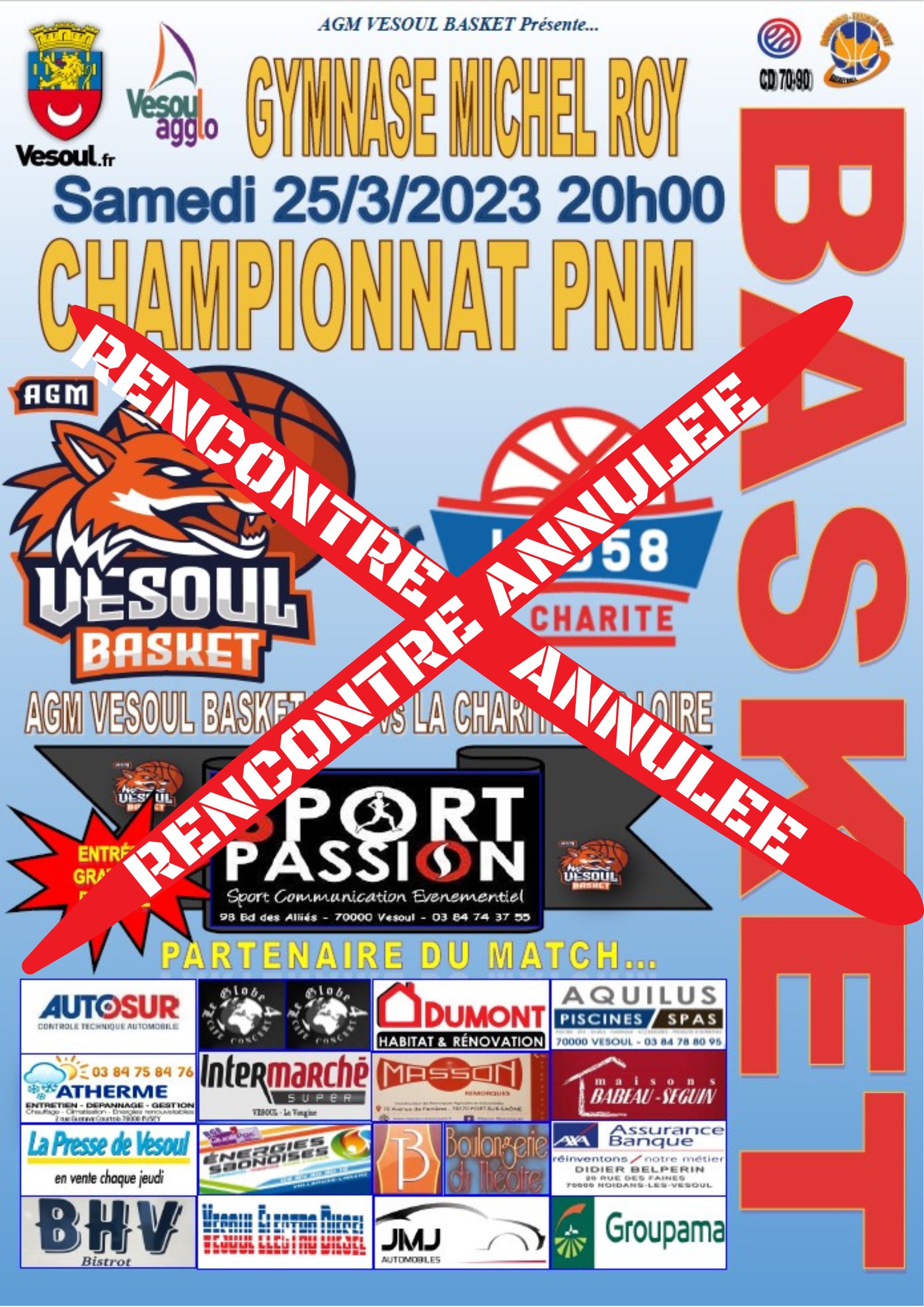 Affiche annulation agm Lacharite