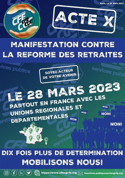 acte 10 contre la réforme des retraites partout en France