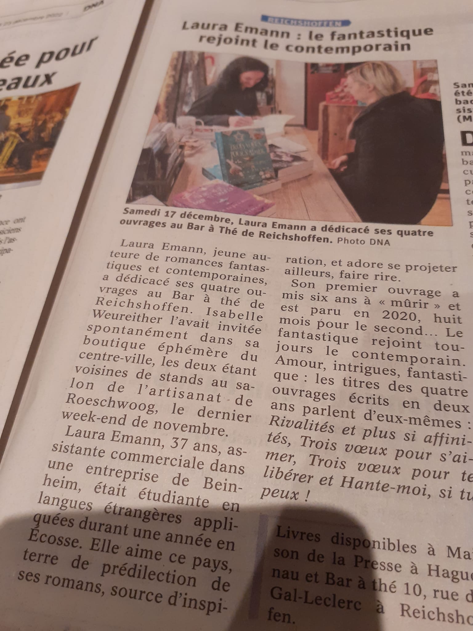 Dédicace au bar à thé de Reichshoffen