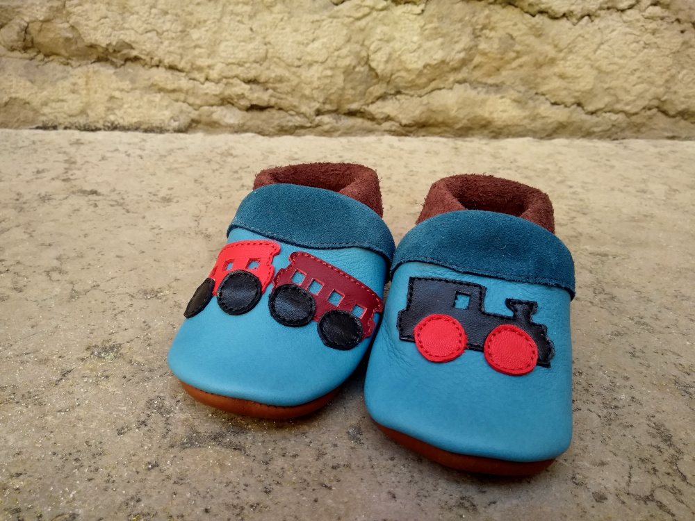 Anna bauer chaussons cuir petit train