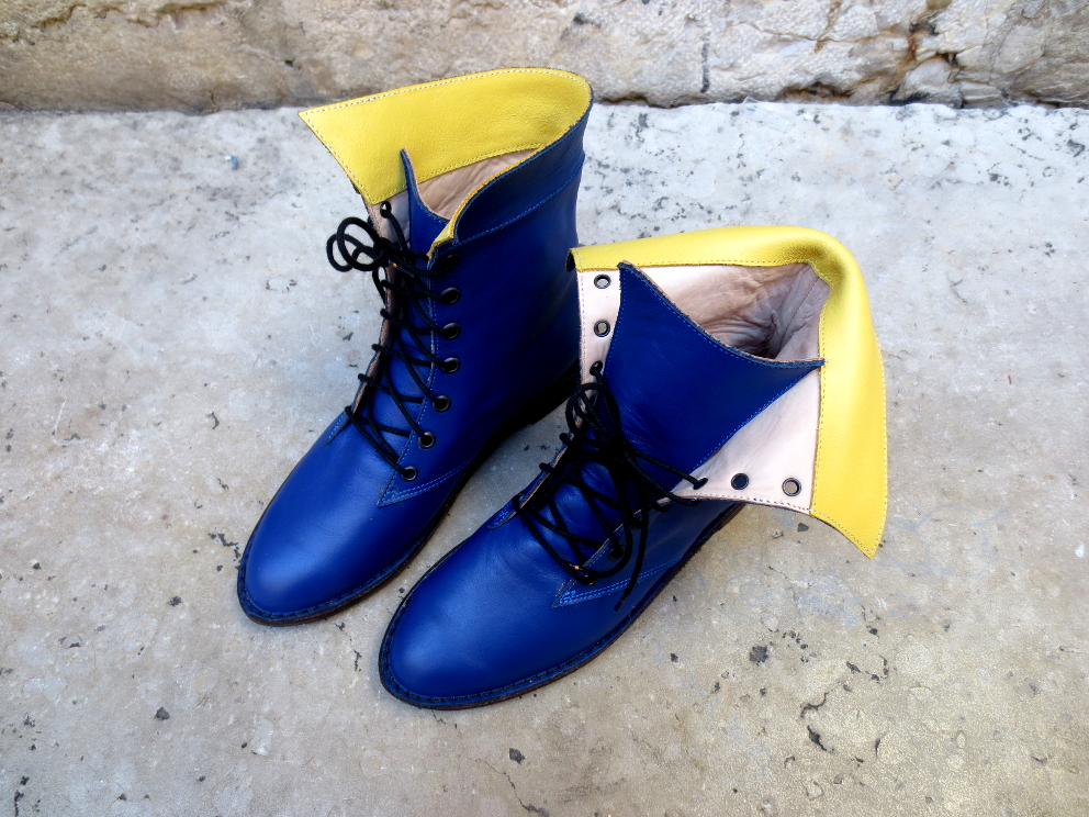 Annabauer bottines bleu made in lyon