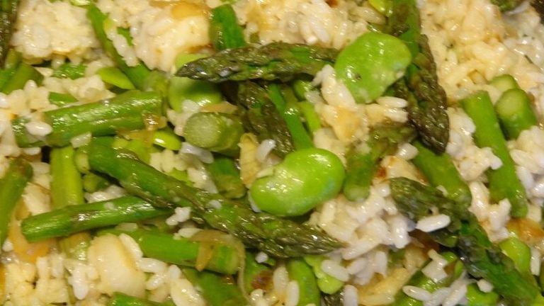 Recette : risotto aux asperges et fèves fraîches