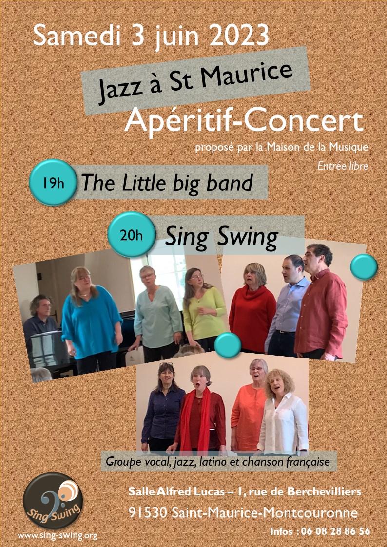 Concert Sing Swing le 3 juin 2023 à St Maurice Montcouronne (91)