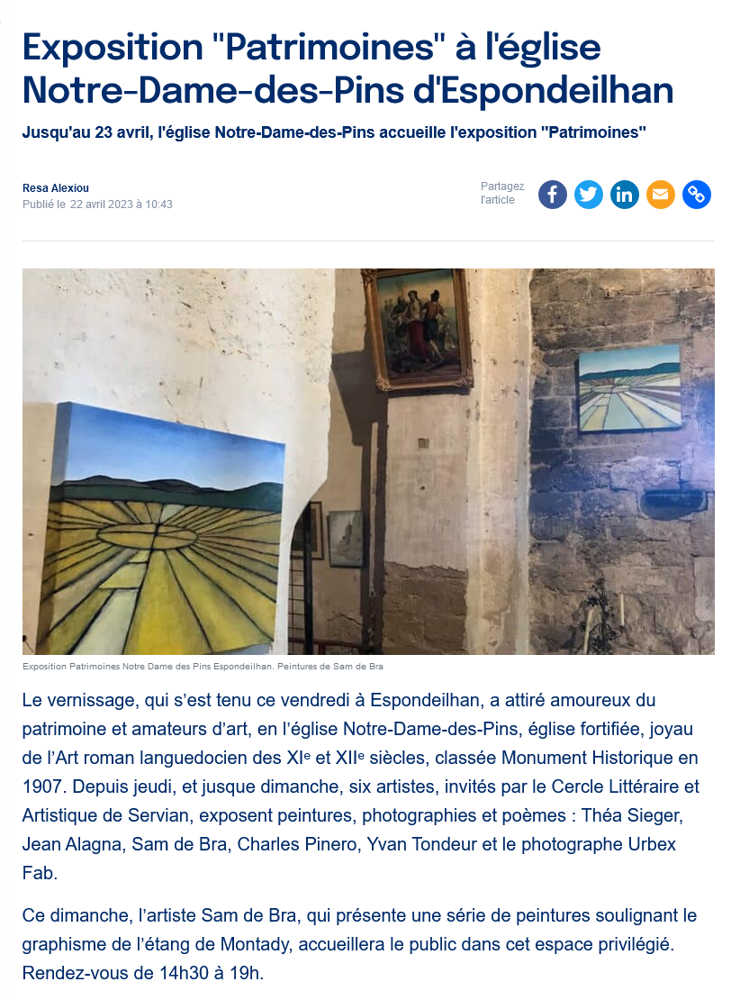 Exposition patrimoines a l eglise notre dame des pins d espondeilhan