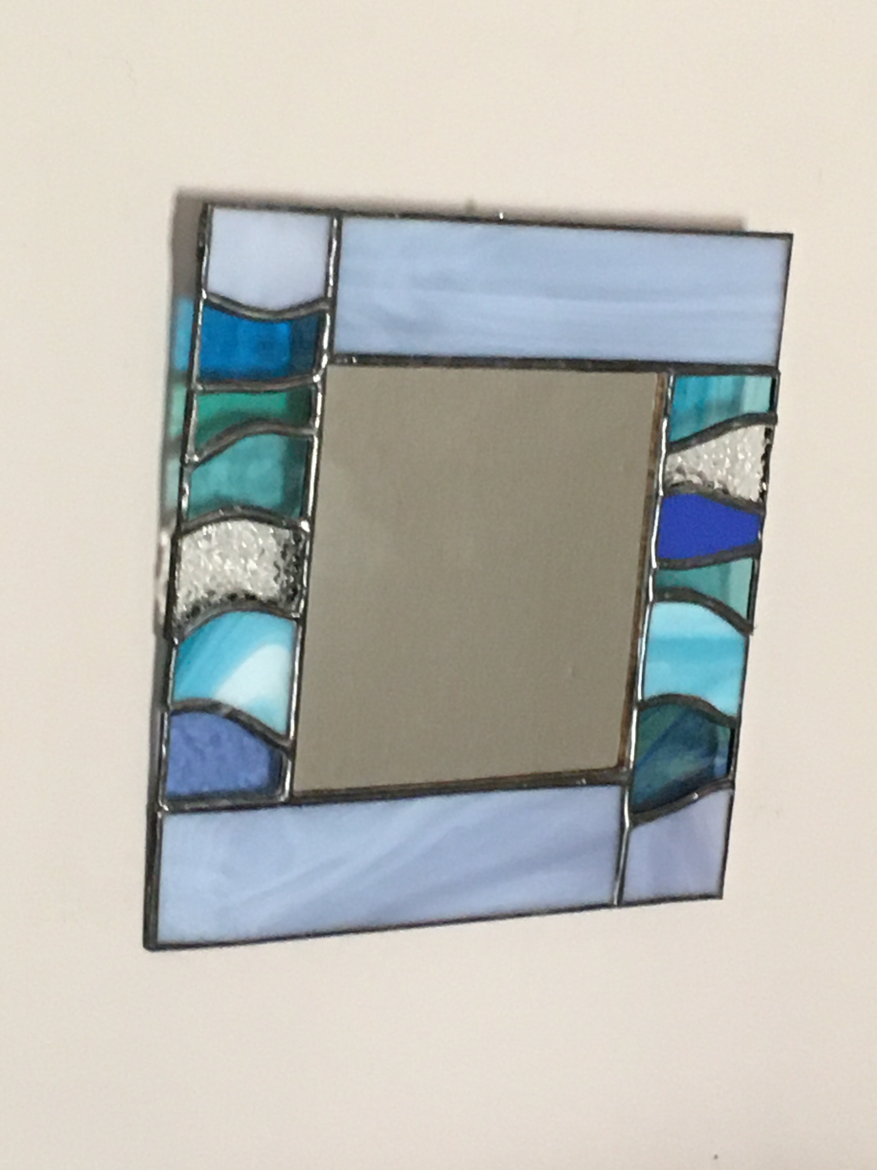 9 petits miroirs bleu la dame de verre montelimar france