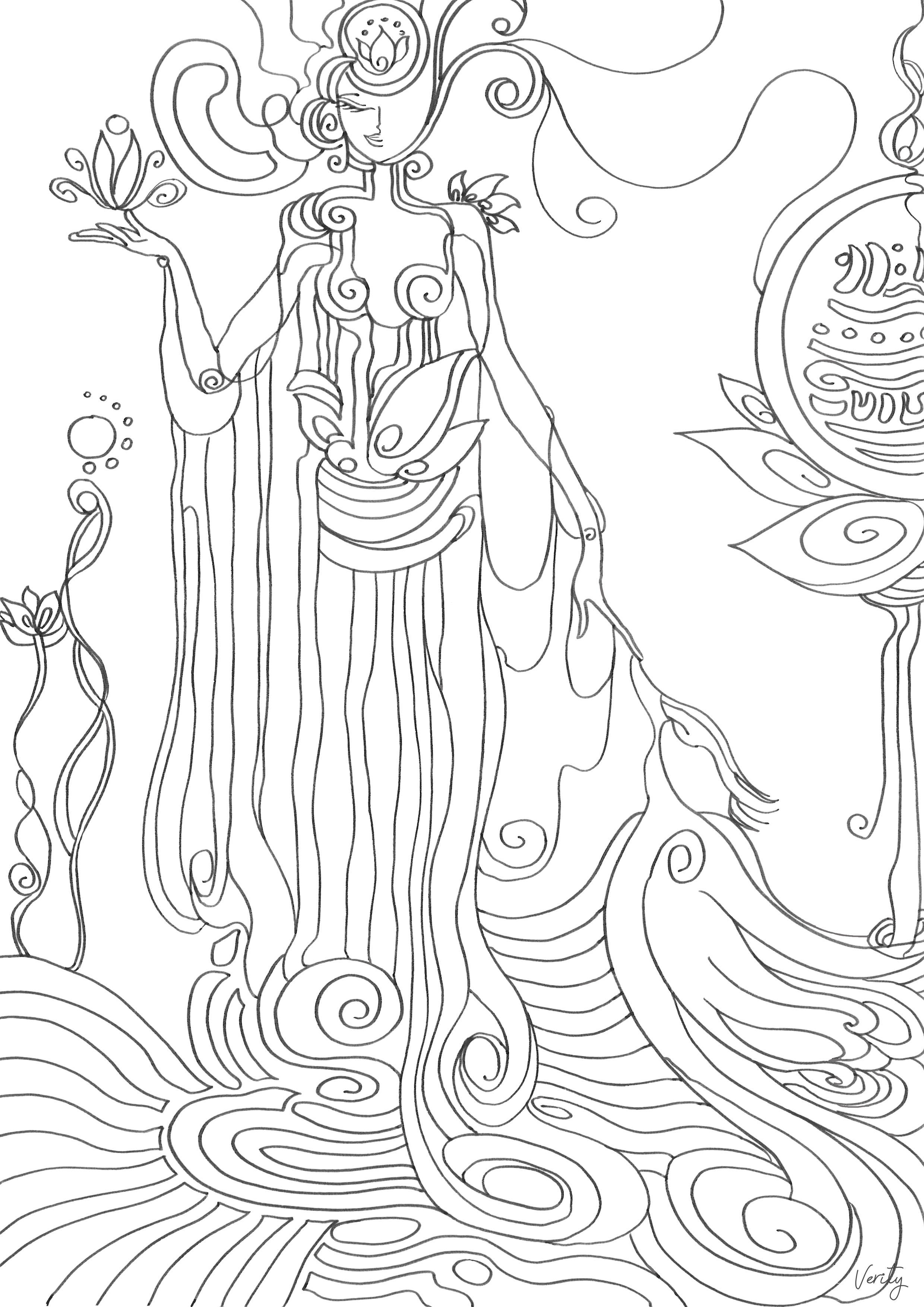 Dessin femme violet