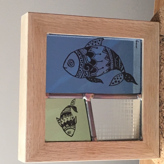 8 miniature poissons vitrail la dame de verre montelimar france