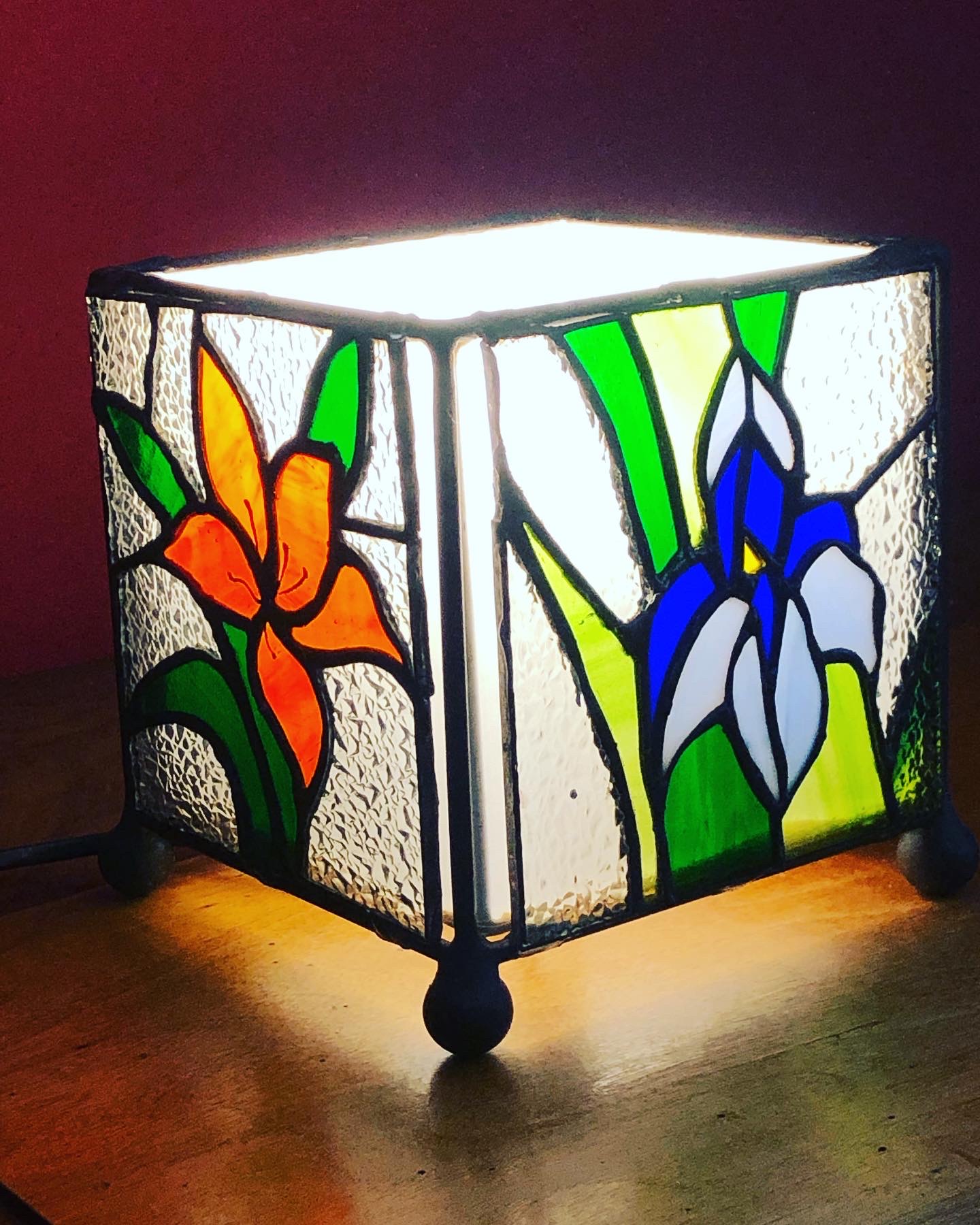 4 cube floral vitrail la dame de verre montelimar france