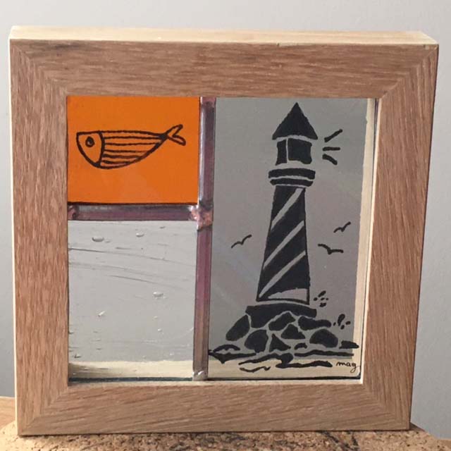 8 miniature phare vitrail la dame de verre montelimar france