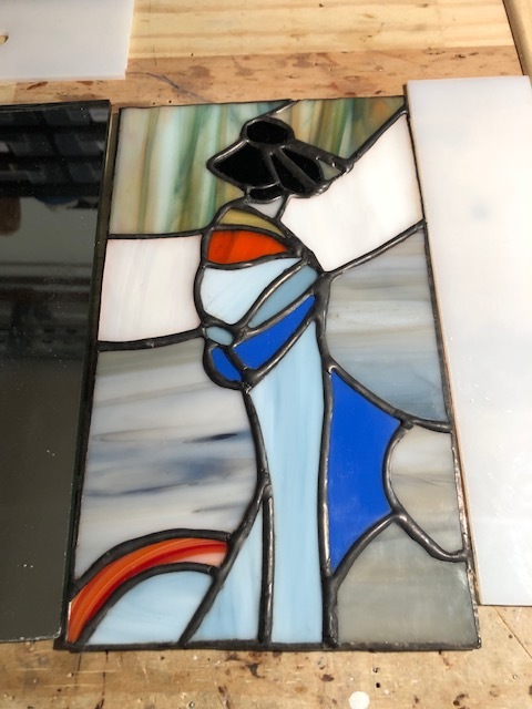 4 application d une patine noire vitrail tiffany la dame de verre montelimar france