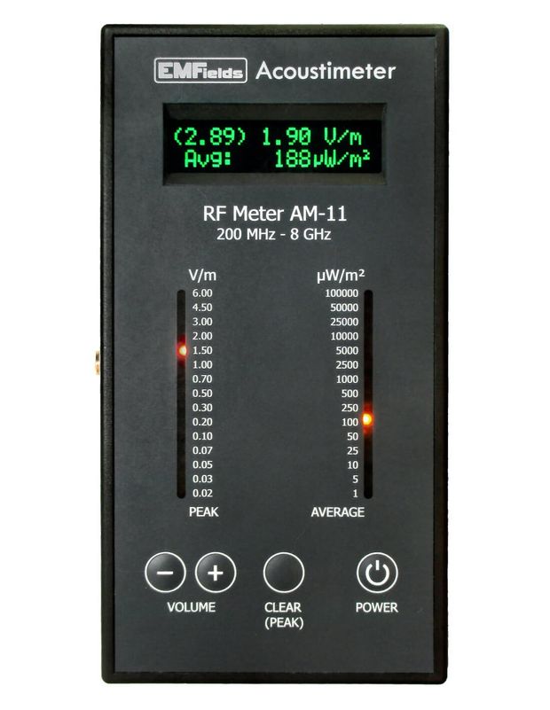 Acoustimetre am11s emfields mesureur hautes frequences large bande 200 mhz a 8 ghz