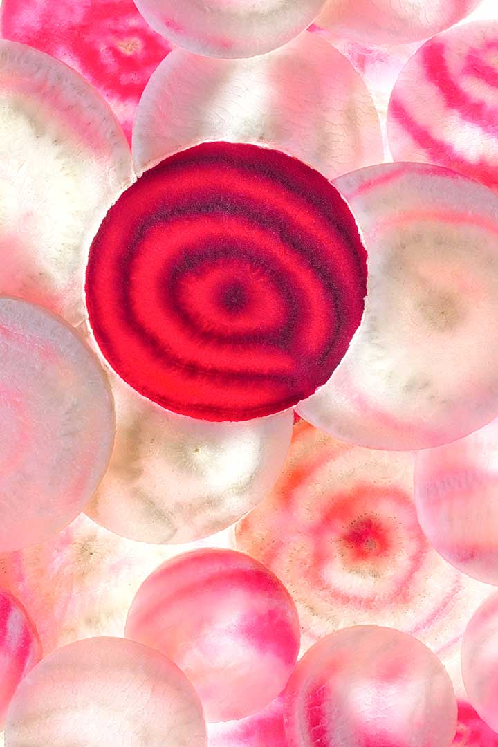 Betteraves roses rouges oeil