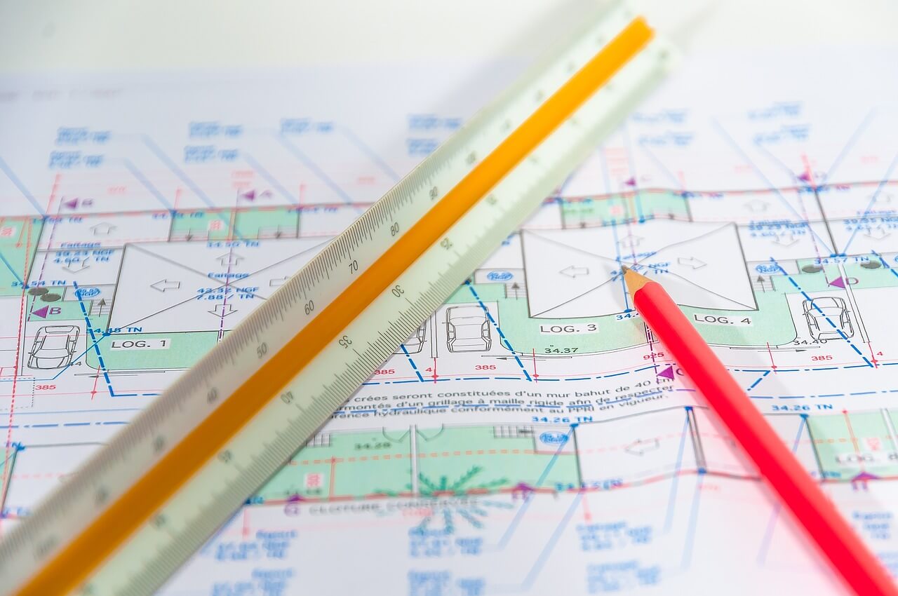 Plan à l'échelle avec kutch d'architecte