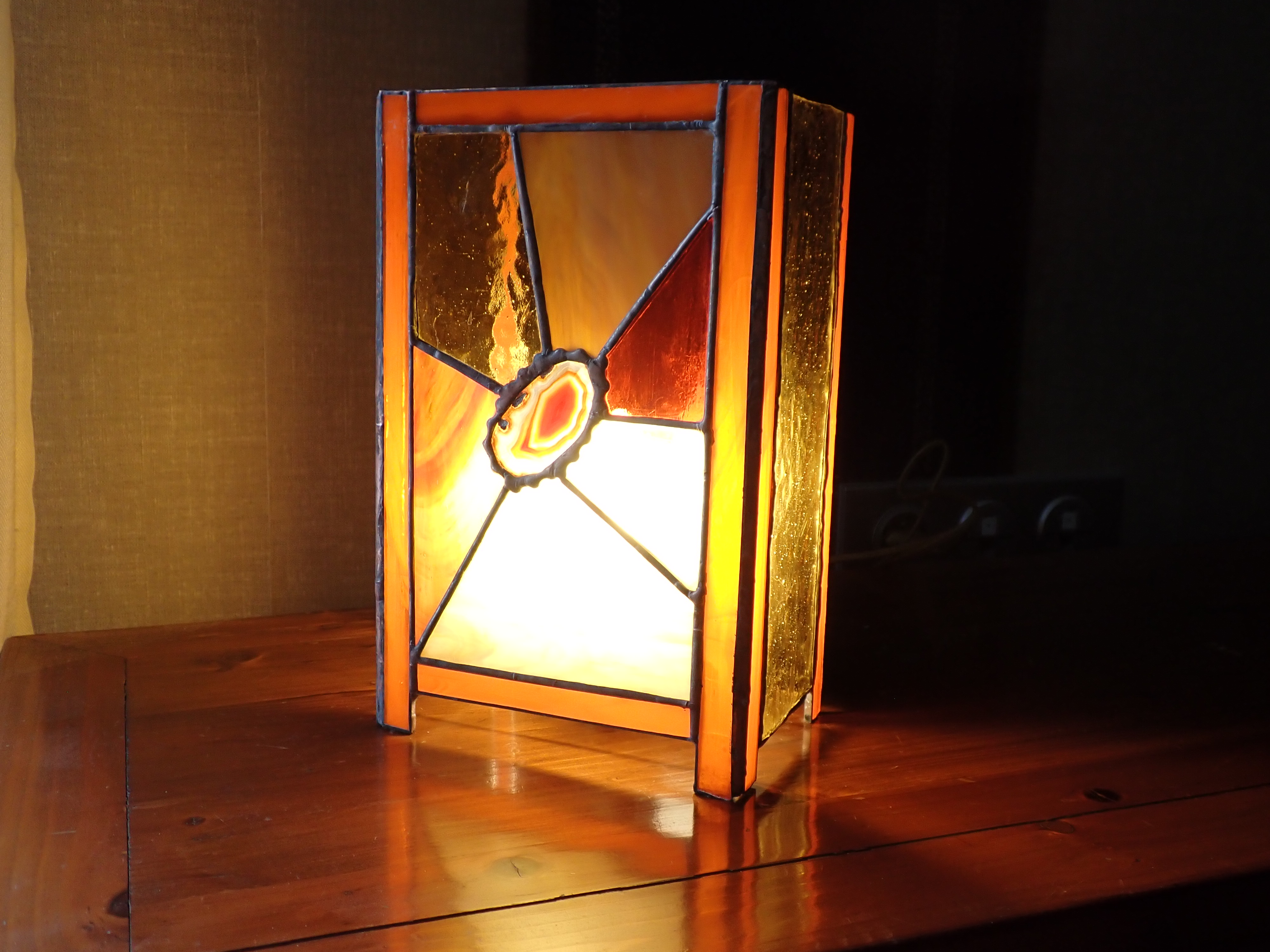 18 lampe agate orange la dame de verre montelimar france