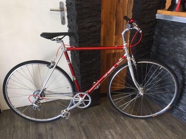 velo vitus tres leger monte en fitness alu rouge et gris poli 28 pouces 6 vitesses au cadre completement restaure pneu renforce etc taille 1M67 a 1M80 prix 490 euro tres rare en occasion
