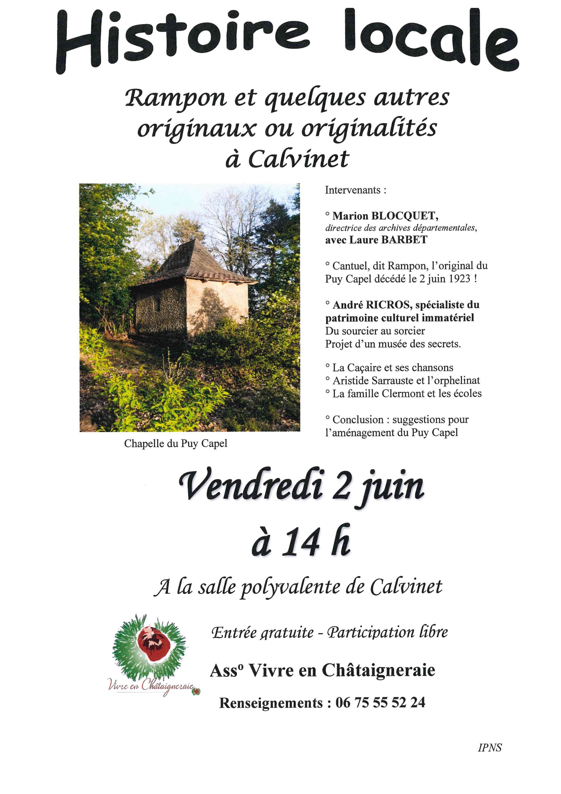 Histoire locale: Chapelle du Puy Capel