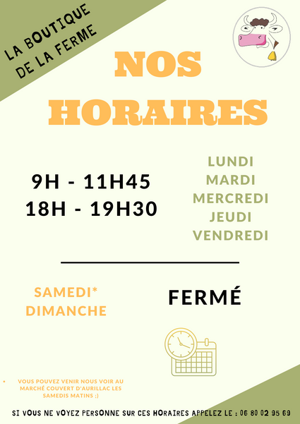 Horaires-ferme