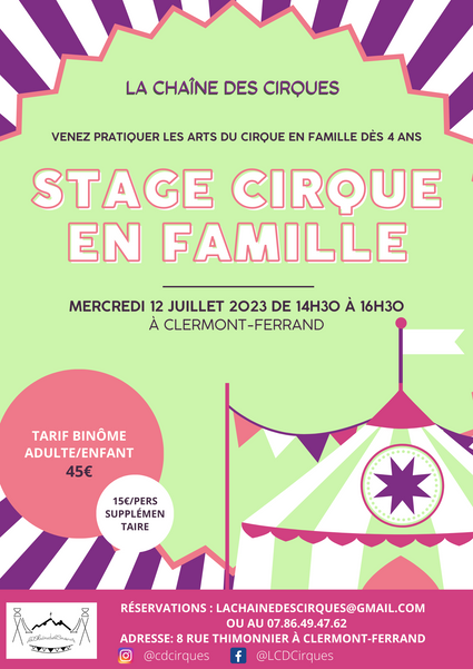 Stage Cirque Enfant - Juillet