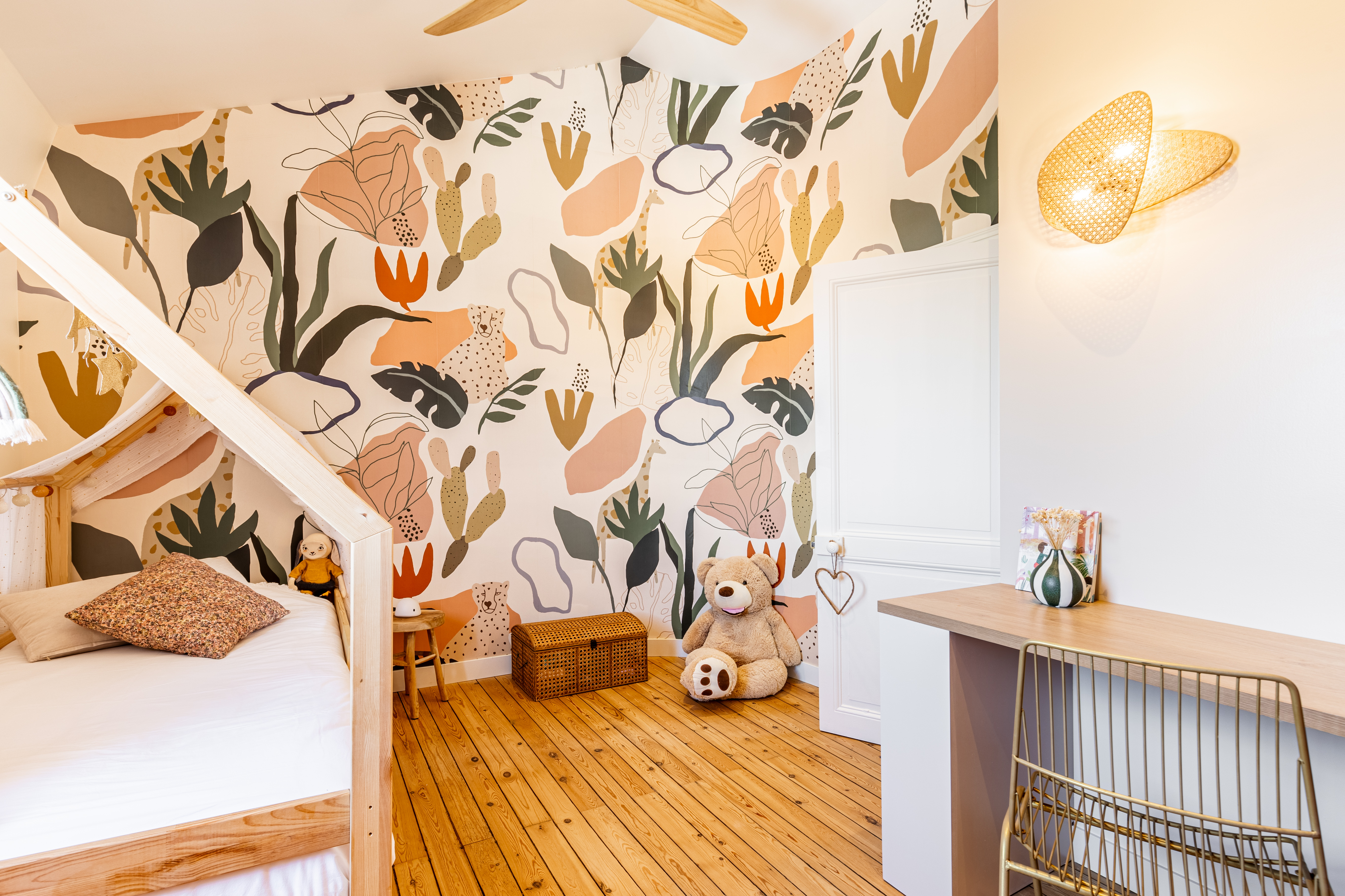 décoration d'une chambre d'enfant esprit cabane