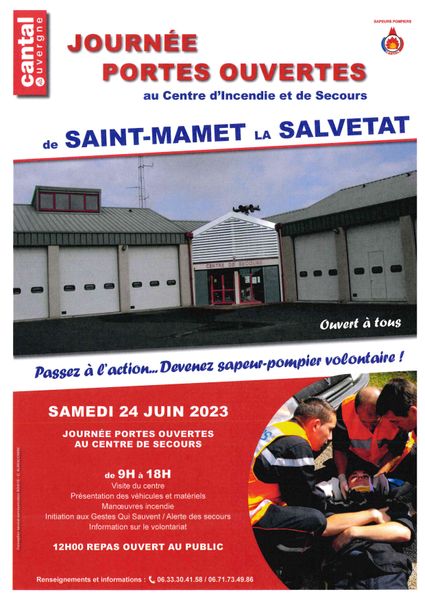 Journée portes ouvertes au centre d'incendie et de secours de SAINT MAMET LA SALVETAT