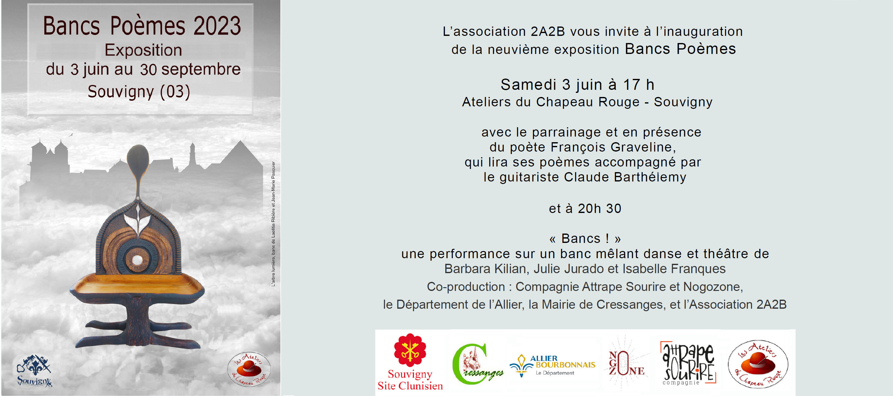 Vernissage de l'exposition Bancs Poèmes 2023 le 3 juin