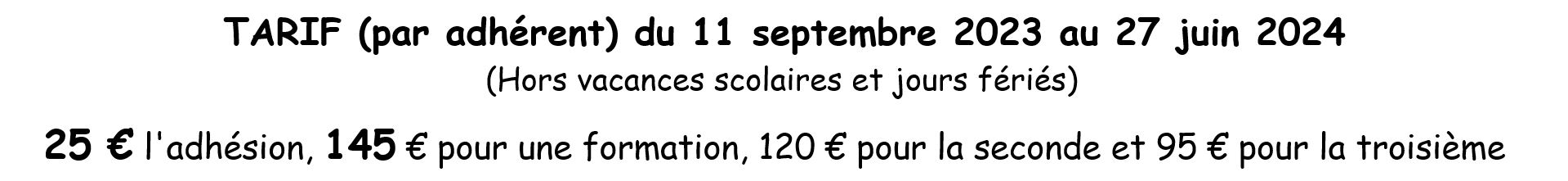 Tarifs