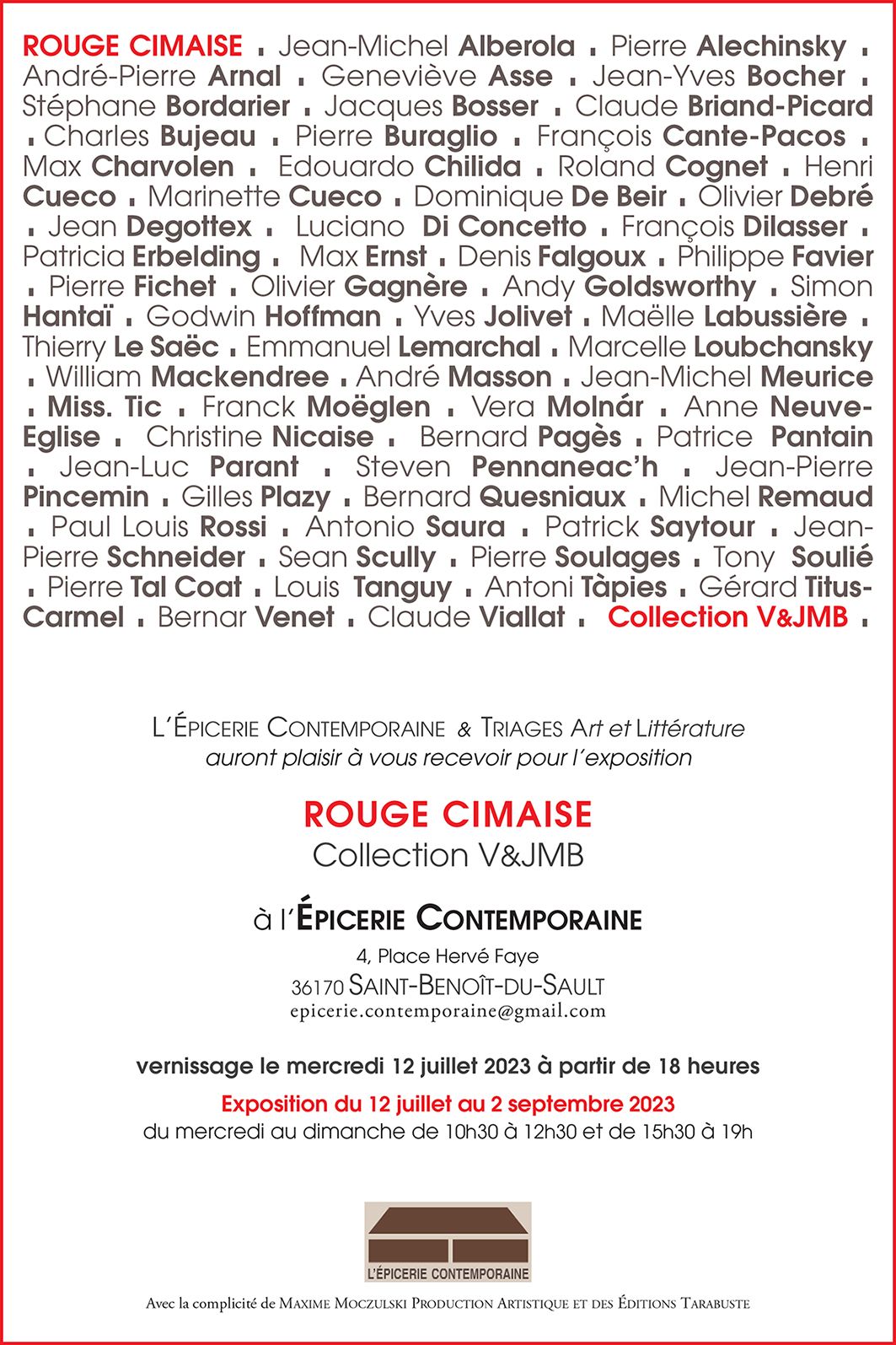 Exposition-Rouge-Cimaise-Collection-V-JMB-Epicerie-Contemporaine