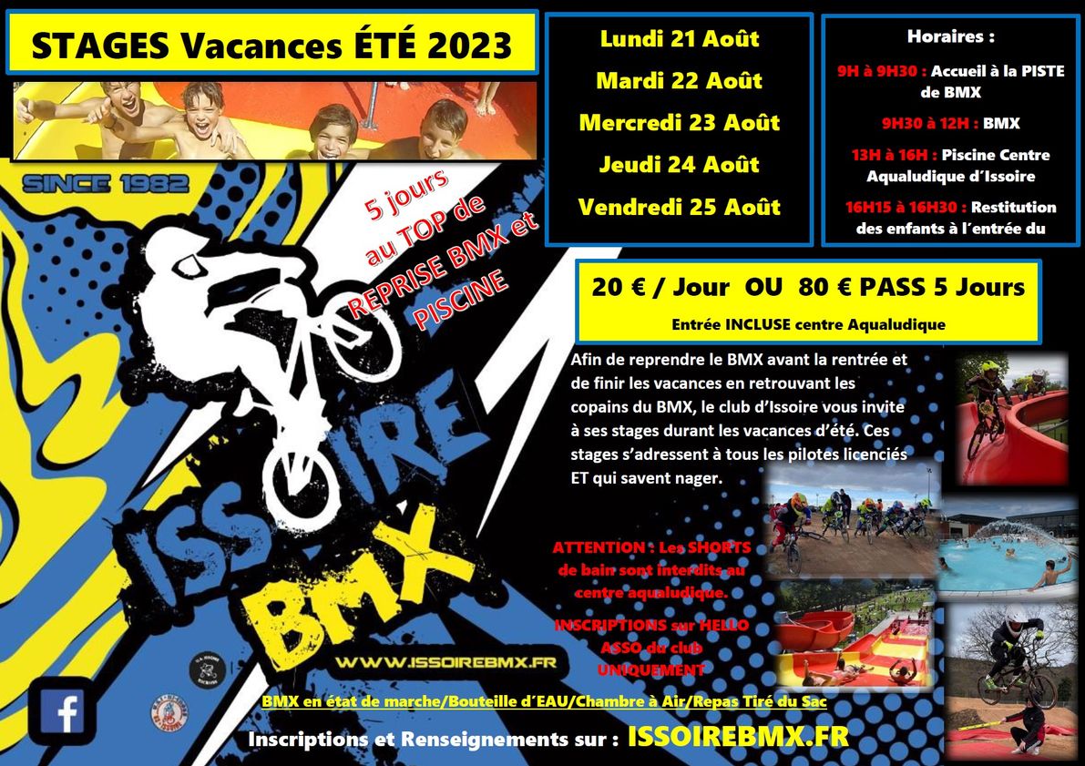 STAGES ÉTÉ 2023 - BMX & PISCINE