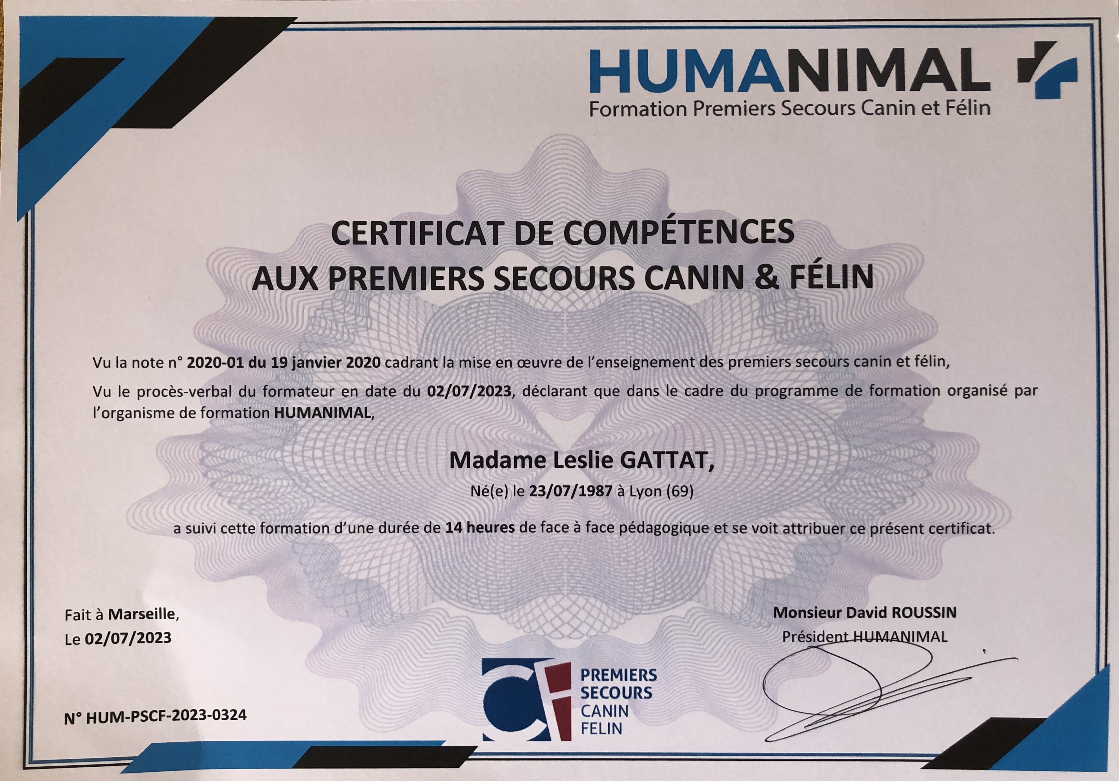 Premiers secours canin / félin