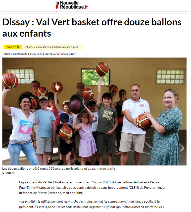 2023 07 10 10 43 54 dissay   val vert basket offre douze ballons aux enfants
