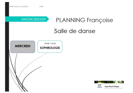 Planning francoise