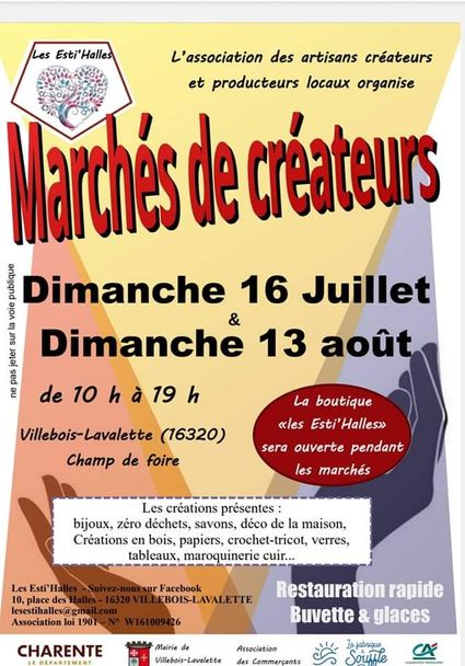 Marché de Créateurs de Villebois-Lavalette en Charente