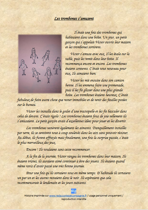 visuel pour l'histoire Les trombones s'amunsent