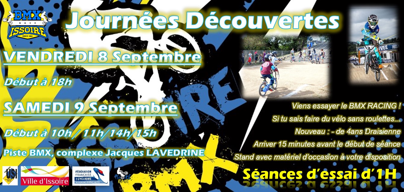 Journées découvertes ISSOIRE BMX 8 & 9 SEPTEMBRE