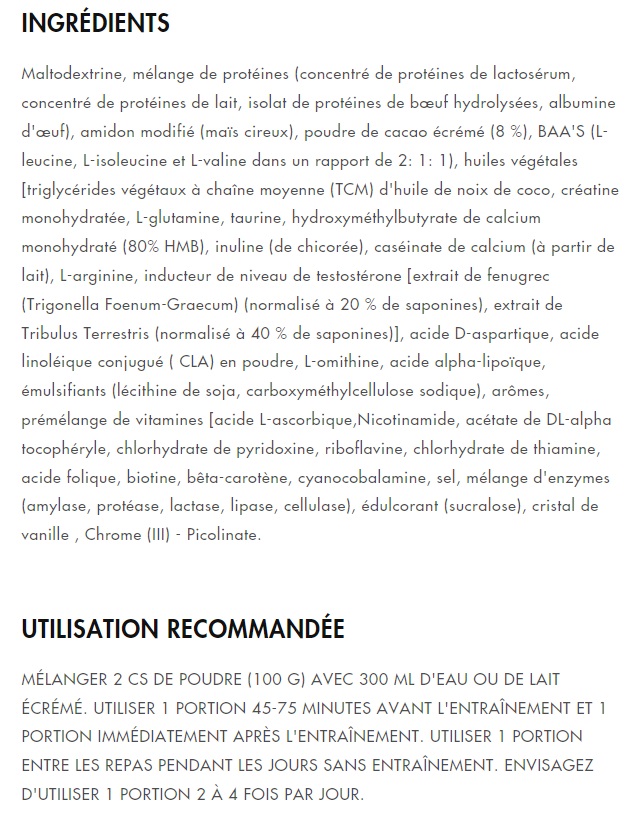 mass gainer pour musculation allauch black hammer