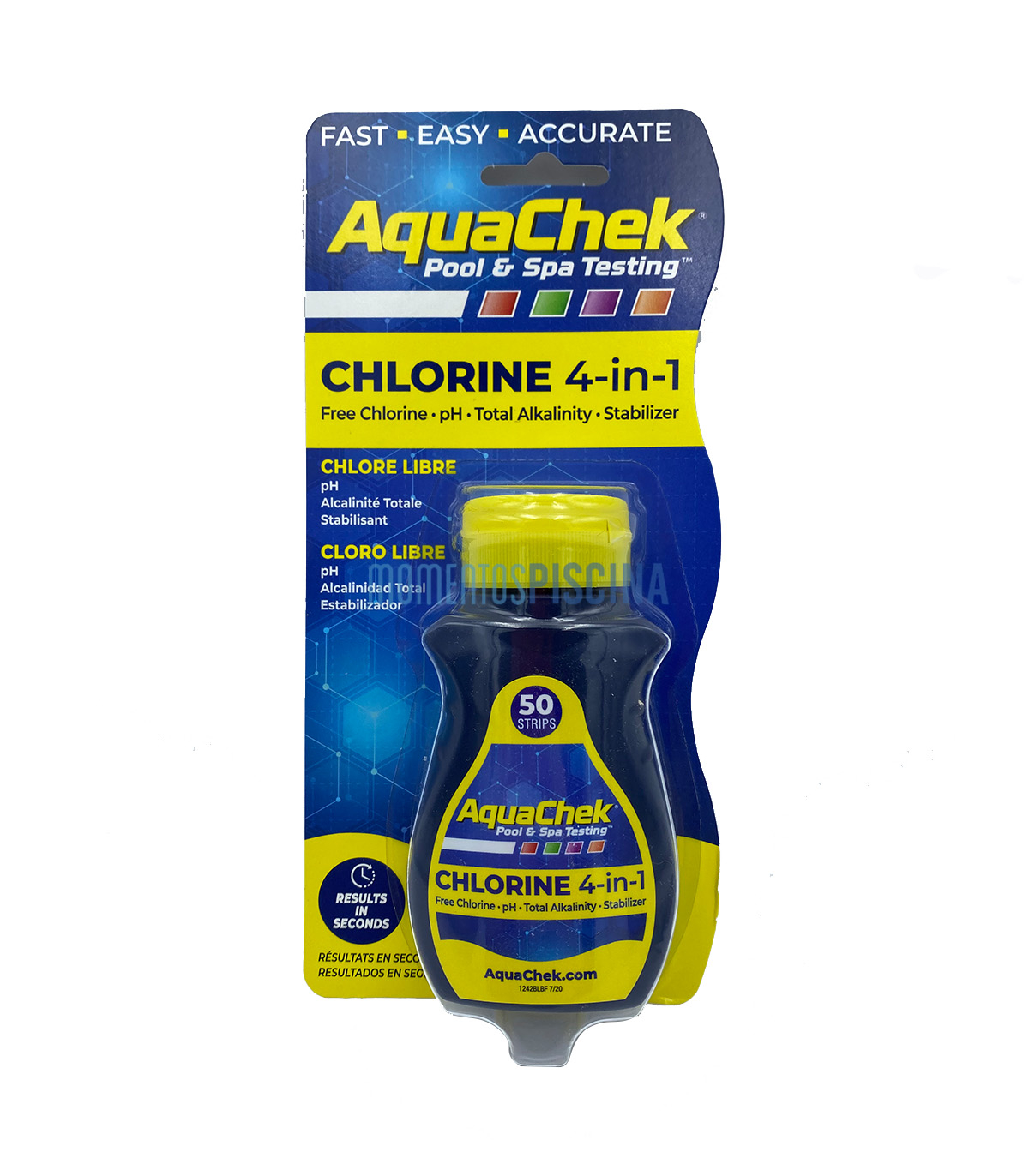 Bandelettes aquachek chlore ph alcalinite cyanurique