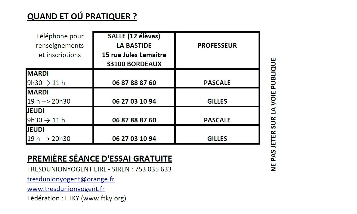 Horaires-Yoga