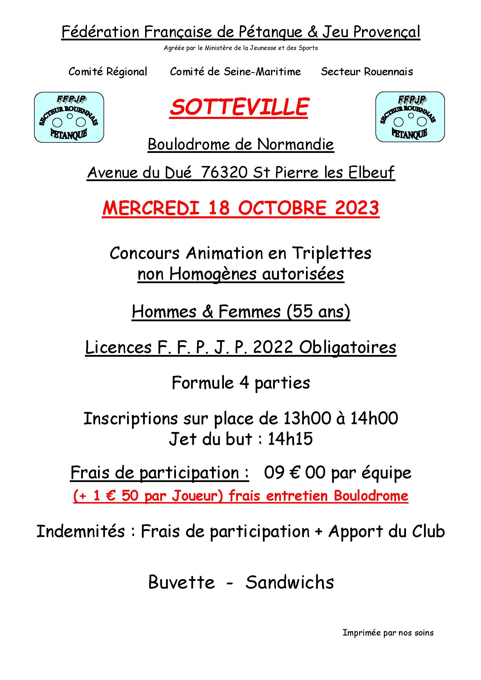 Affiche sotteville 18 octobre 2023