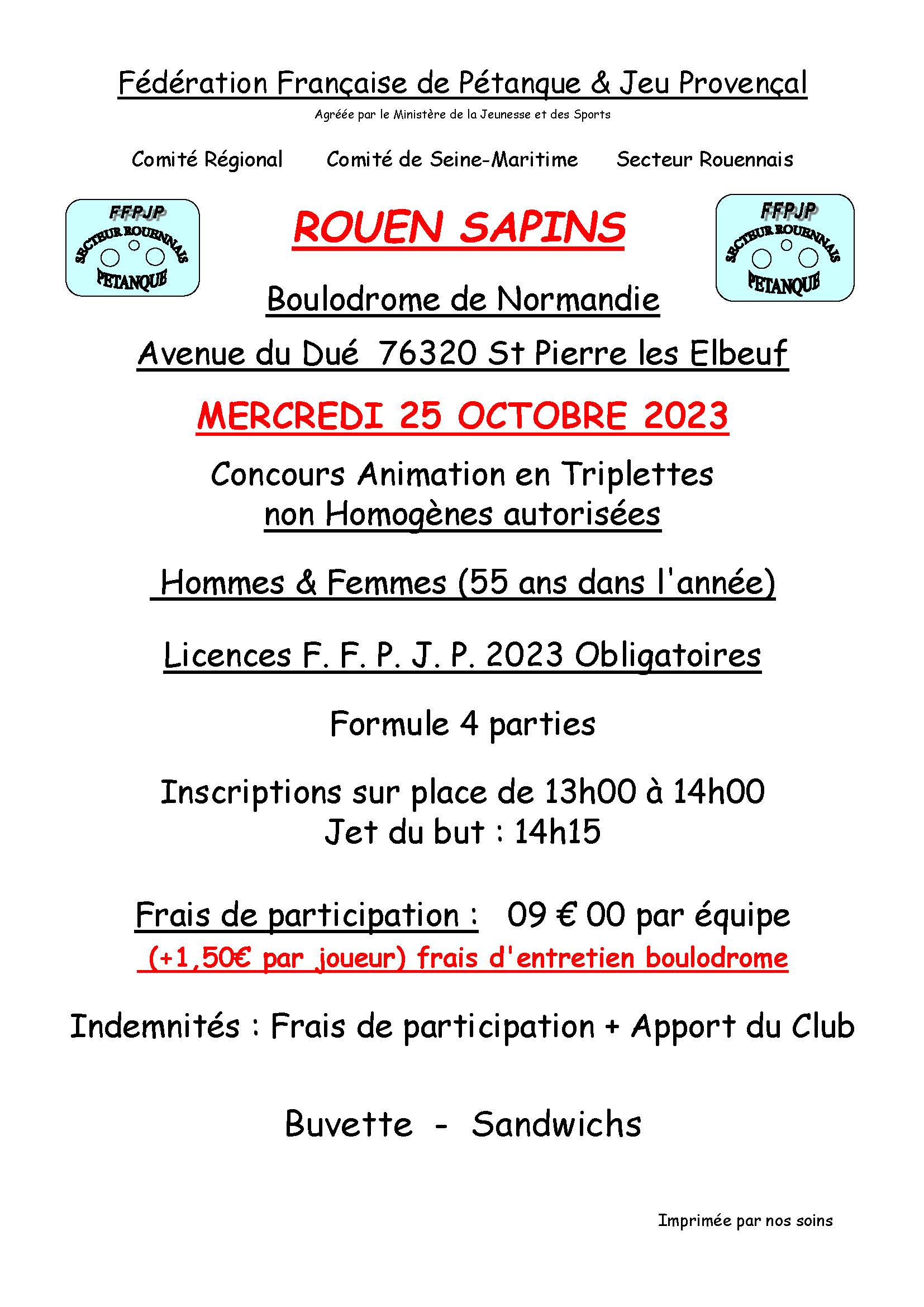 Affiche rouen 25 octobre 2023